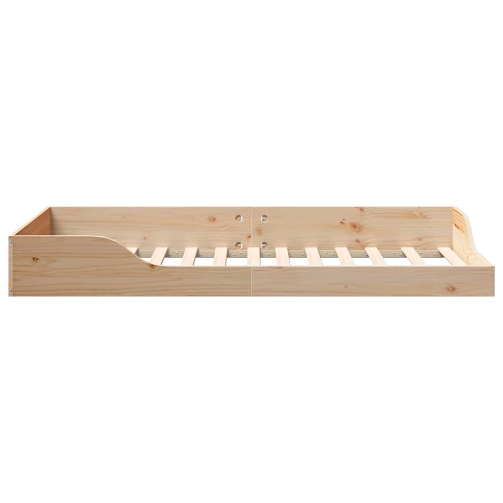 Bodenbettgestell Braun 75 x 190 cm Massivholz Kiefer